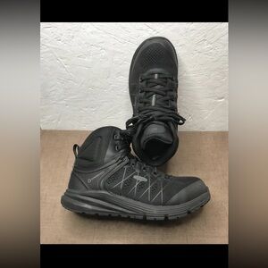 *Read Keen Utility Vista Energy Mid Women's 7W Black Work Boots Carbon Toe